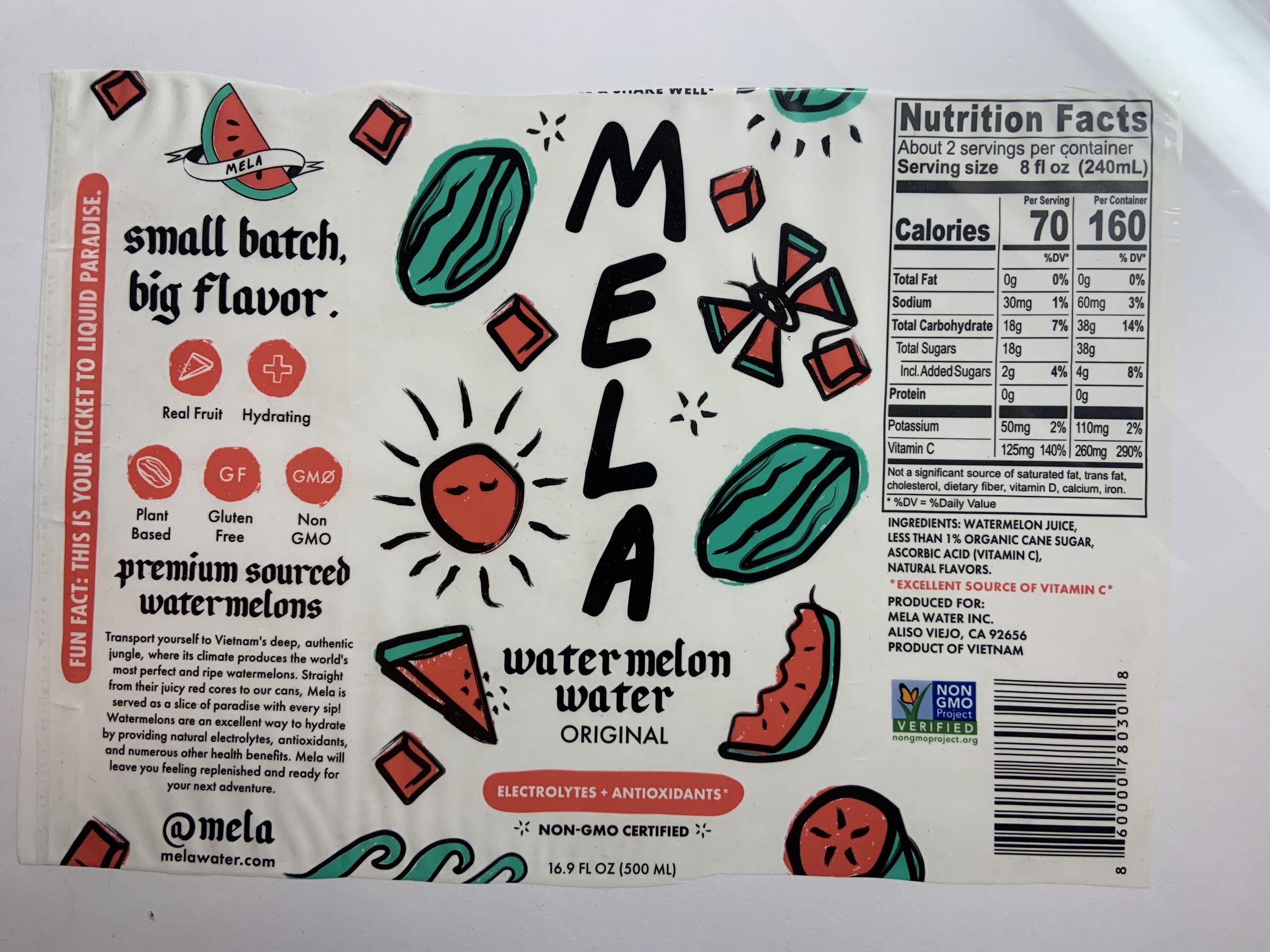 Mela label original photo