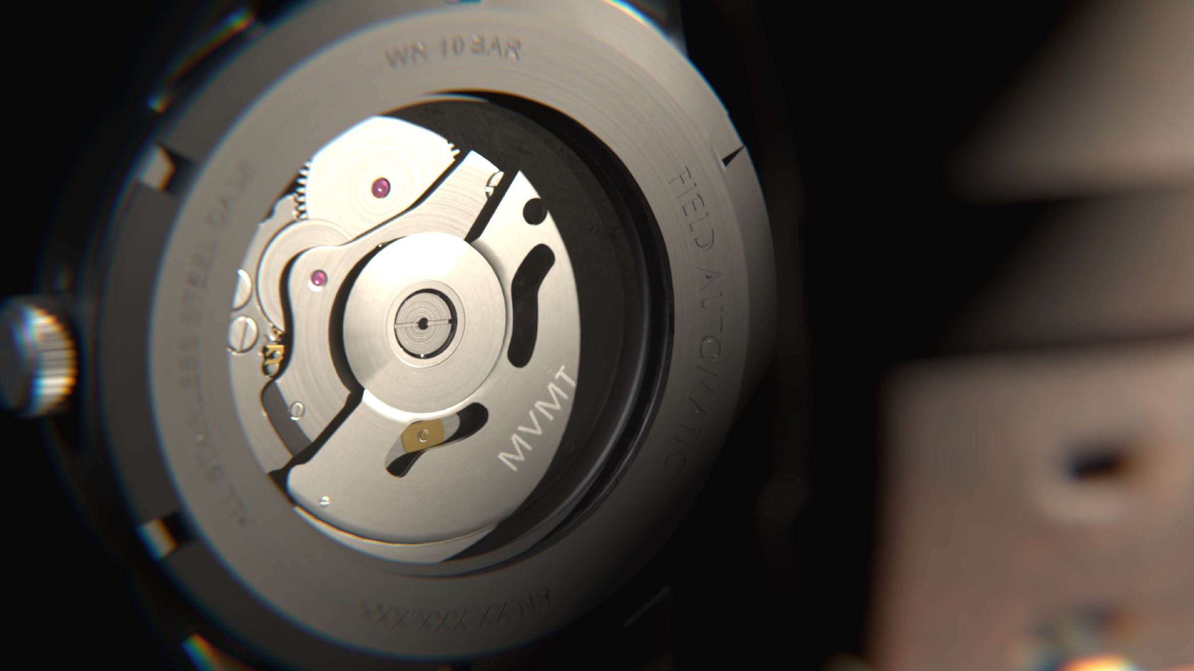 MVMT field watch, back view