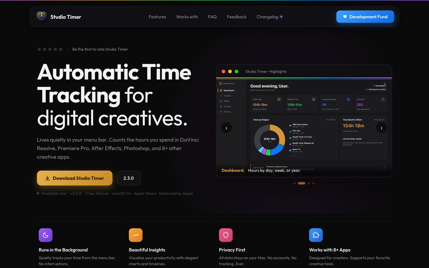 The Studio Timer website